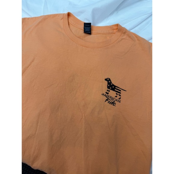 American Fido Beach Weenie Dachshund Graphic T Shirt Peach Size M  Cotton - Picture 6 of 10